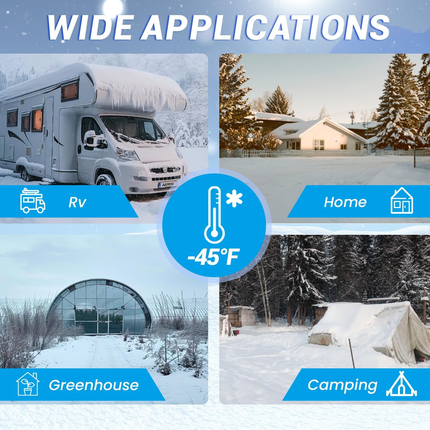 YOLENY 50FT Heated Water Hose for RV, -45°F Freeze Protection, Drinking Water Safe & BPA-Free, Energy Saving Thermostat, 5/8" ID Leak-Proof Fittings, Electric Heated Garden Hose for Camper