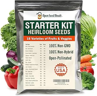 Open Seed Vault |15,000 Heirloom Seeds | 18 Seed Types | Survival Seeds | 2026 Season | Non GMO Vegetable and Fruit Seeds | Planting Outdoor & Indoor Garden
