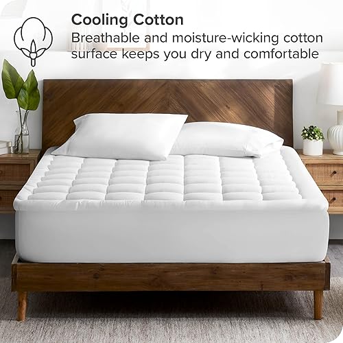 Miniatura 5 de Bare Home Funda de colchón de tamaño individual con relleno alternativo de algodón transpirable y plumón, lavable a máquina