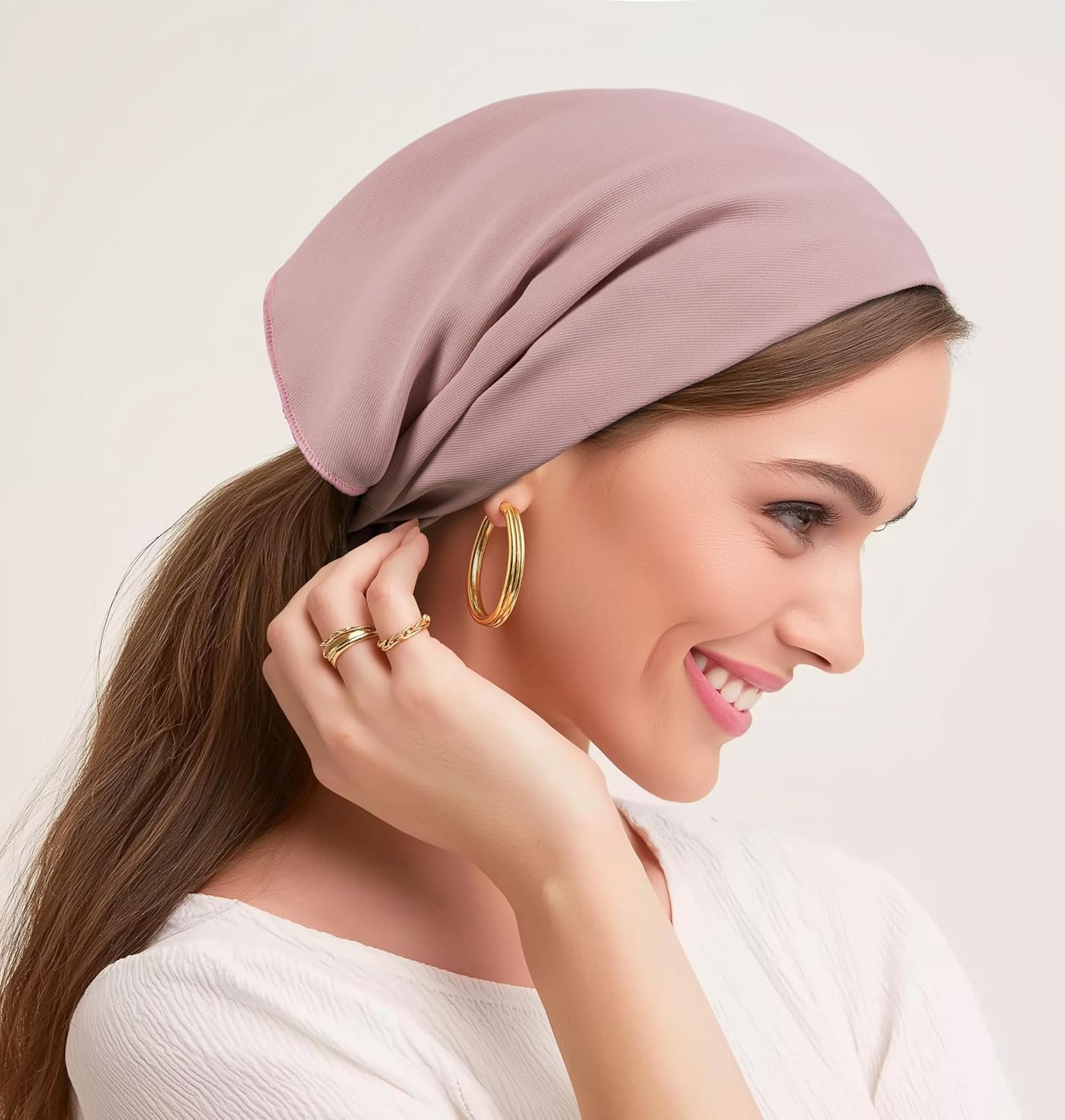 HBselect 4PCS Bandanas for Women Boho Head Bands Tie-Back Triangle Head Scarf Head Kerchief for Girls with 2 Snap Hair Pins