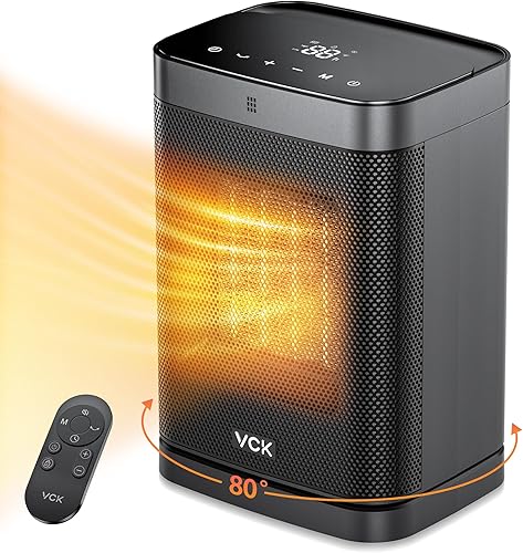 Calentadores de espacio para uso en interiores, calentador portátil VCK con oscilación de 80, calentador eléctrico PTC de 1500 W con termostato,