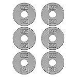 CAP Barbell Cast Iron Standard 1-Inch Weight Plate Set - Barbell Weights for Home Gym, Strength Training, and Weightlifting, 1.25 lb Set of 6, Gray