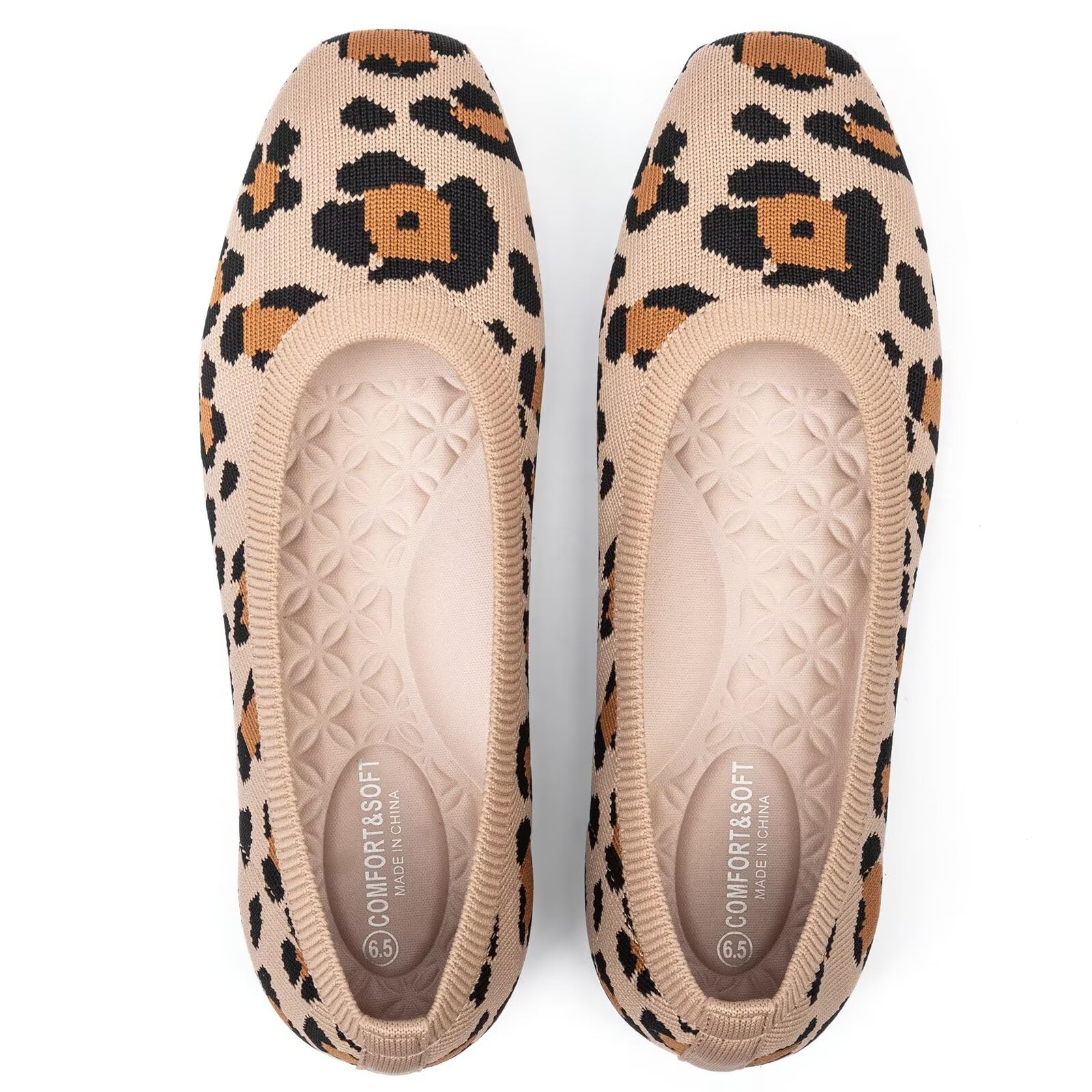 Frank Mully Damen-Ballerinas mit quadratischer Zehenpartie, Bequeme, waschbare Schlupfschuhe, Schuhe für Damen, Arbeit