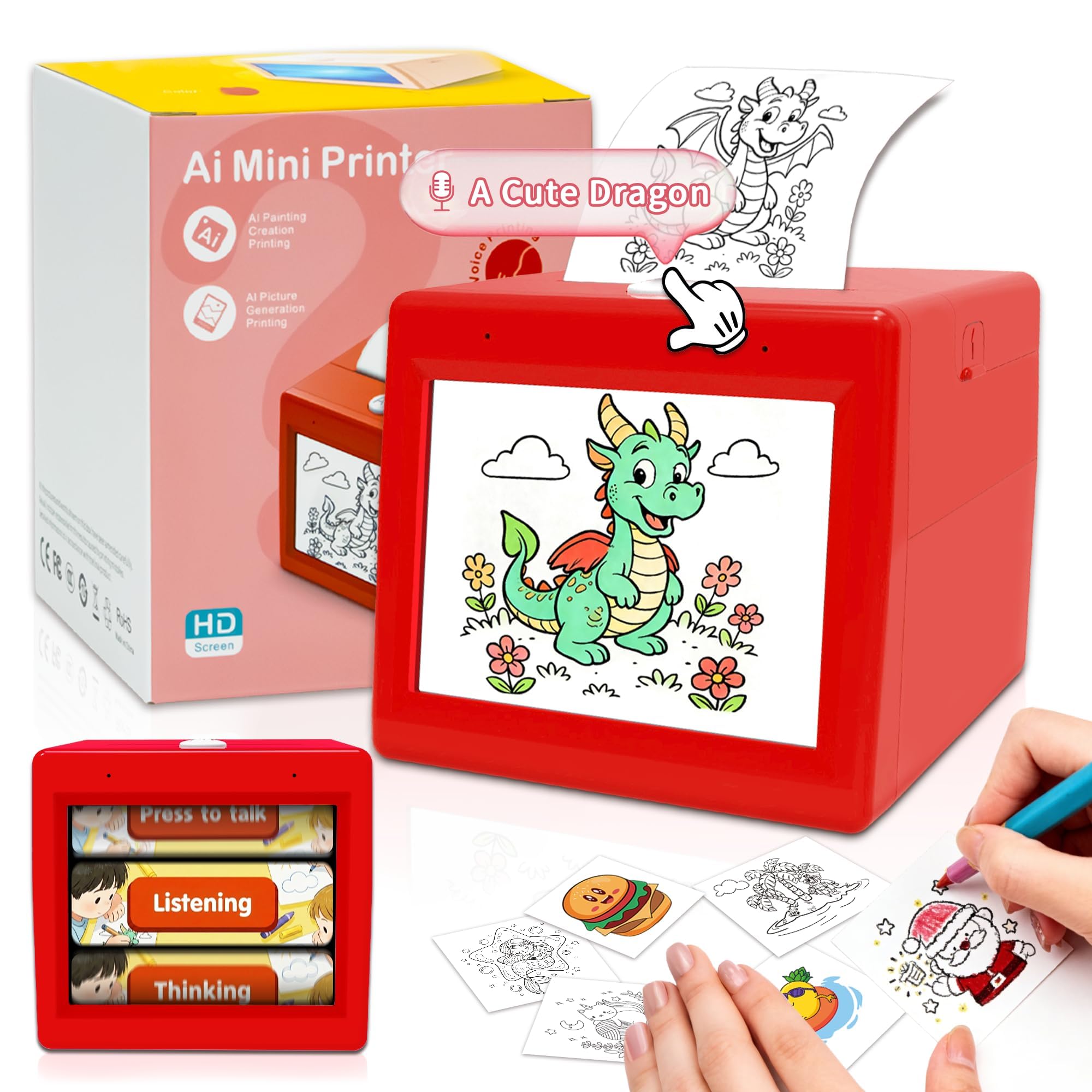 Amazon.com: Zalmoxe Smart AI Voice Sticker Printer, Kids Toys