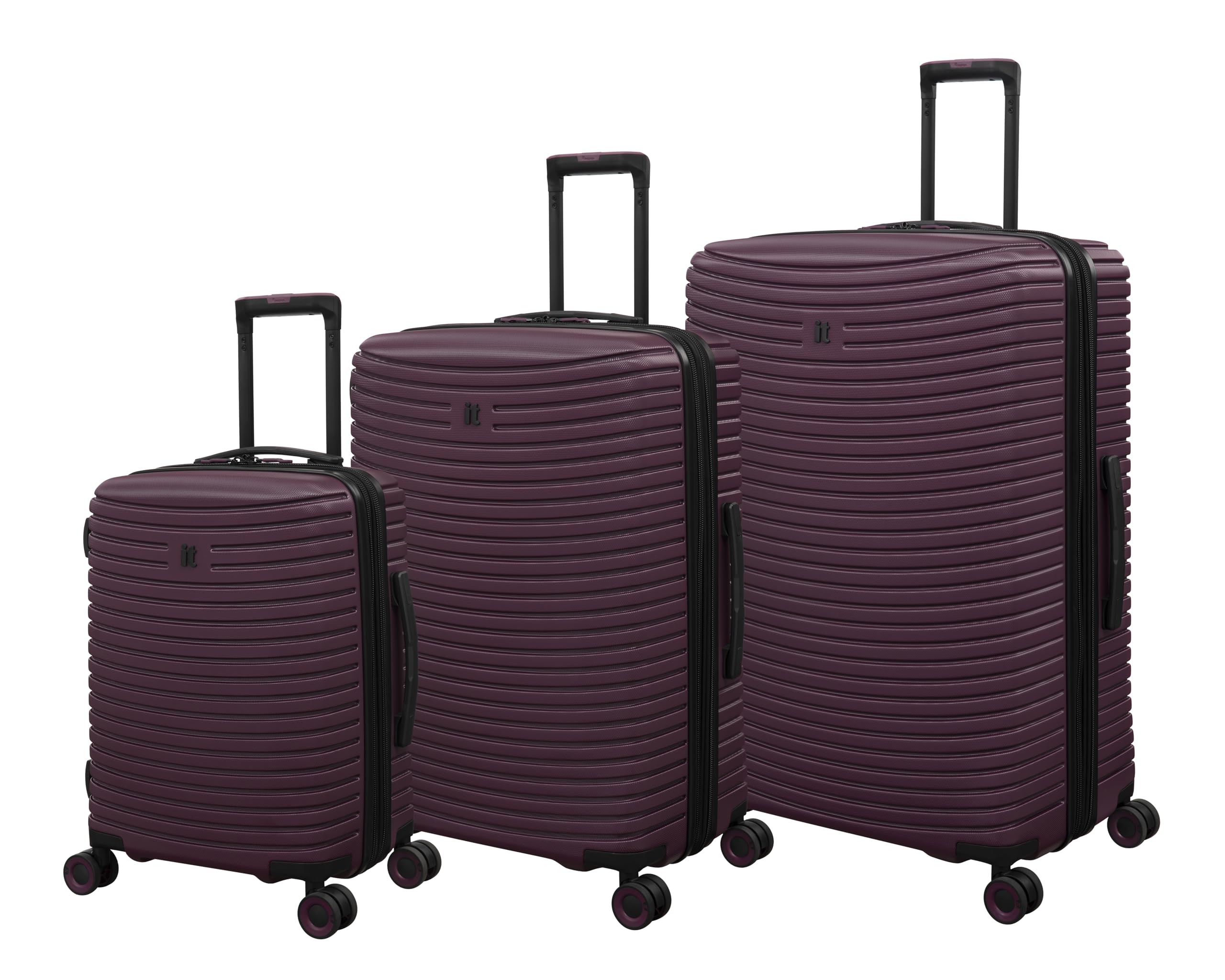 It Luggage Precursor Titan 3 Piece Hardside 8 Wheel Expandable Spinner Set, Fine Wine