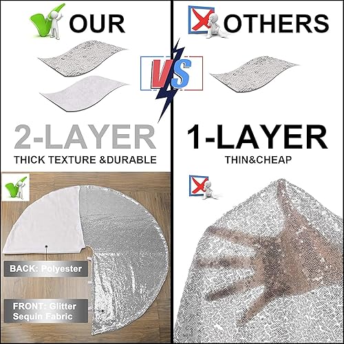 Miniatura 7 de yuboo Mini falda negra para árbol de Halloween, 24 pulgadas, con lentejuelas, adornos de árbol de Navidad con purpurina para árbol de Navidad