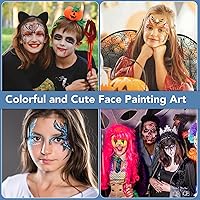 Vista 10 de Face Painting Kit For Adult Party,22 Colors Face Paint Kit Includes Paint Tray,Sponges,Brushes and Stencils,Professional Face Painting Kit Non Toxic