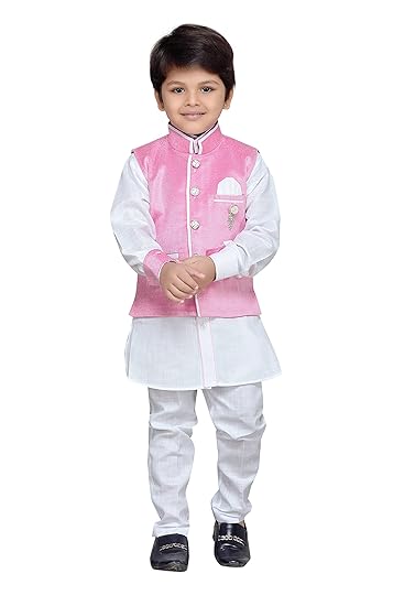 AJ Dezines Kids Indian Wear Bollywood Style Kurta Pyjama Waistcoat for Baby Boys