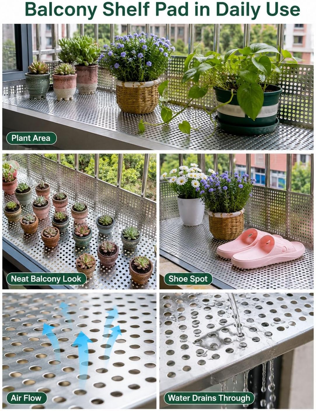 304 Stainless Steel Perforated Sheet, 8mm Round Hole Balcony Mesh Panel, Corrosion-Resistant, Durable Outdoor Privacy Screen, Ideal for Fencing & DIY Projects