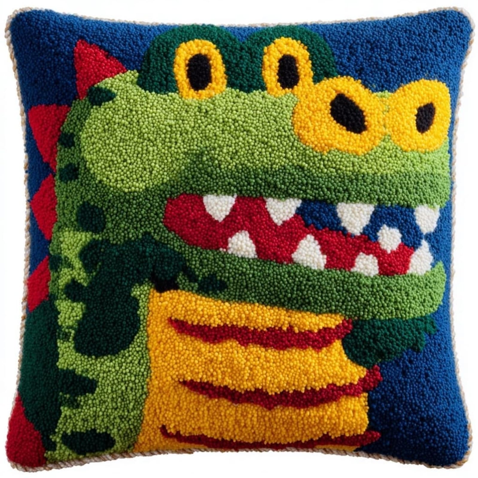 WallustrioaW Latch Hook Kits for Adults 17x17in,Cute Crocodile