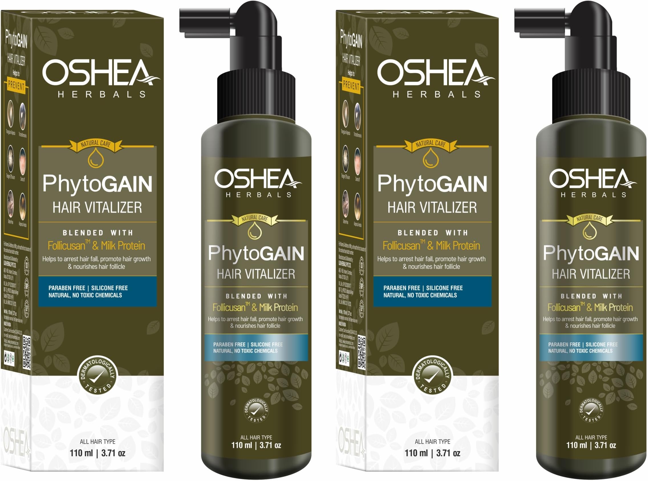 - Oshea Herbals Hair Vitalizer for hair regrowth I Prevents hair fall I Boost hair growth I Paraben & Silicone Free I 110ml (Pack of 2)