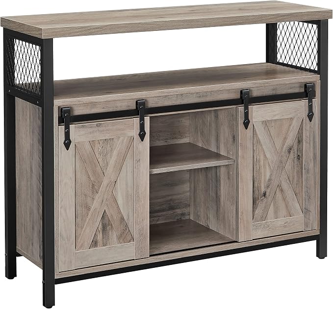 Buffet da Cucina, Mobile con 2 Armadietti a Porta, 2 Cassetti, Piano