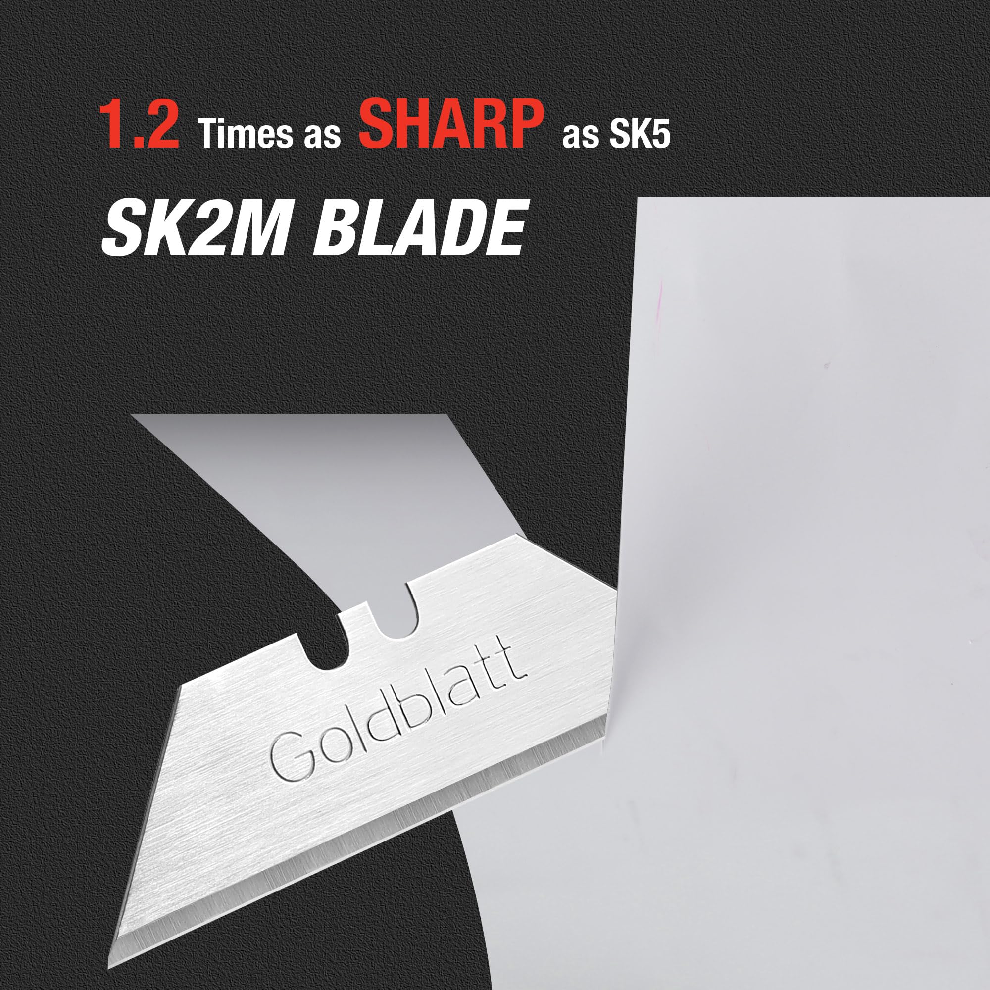 GOLDBLATT 100-PACK Uniwersalny wkład z ostrzem | Ostrza Heavy Duty Utility Premium hartowana stal SK2M z dozownikiem