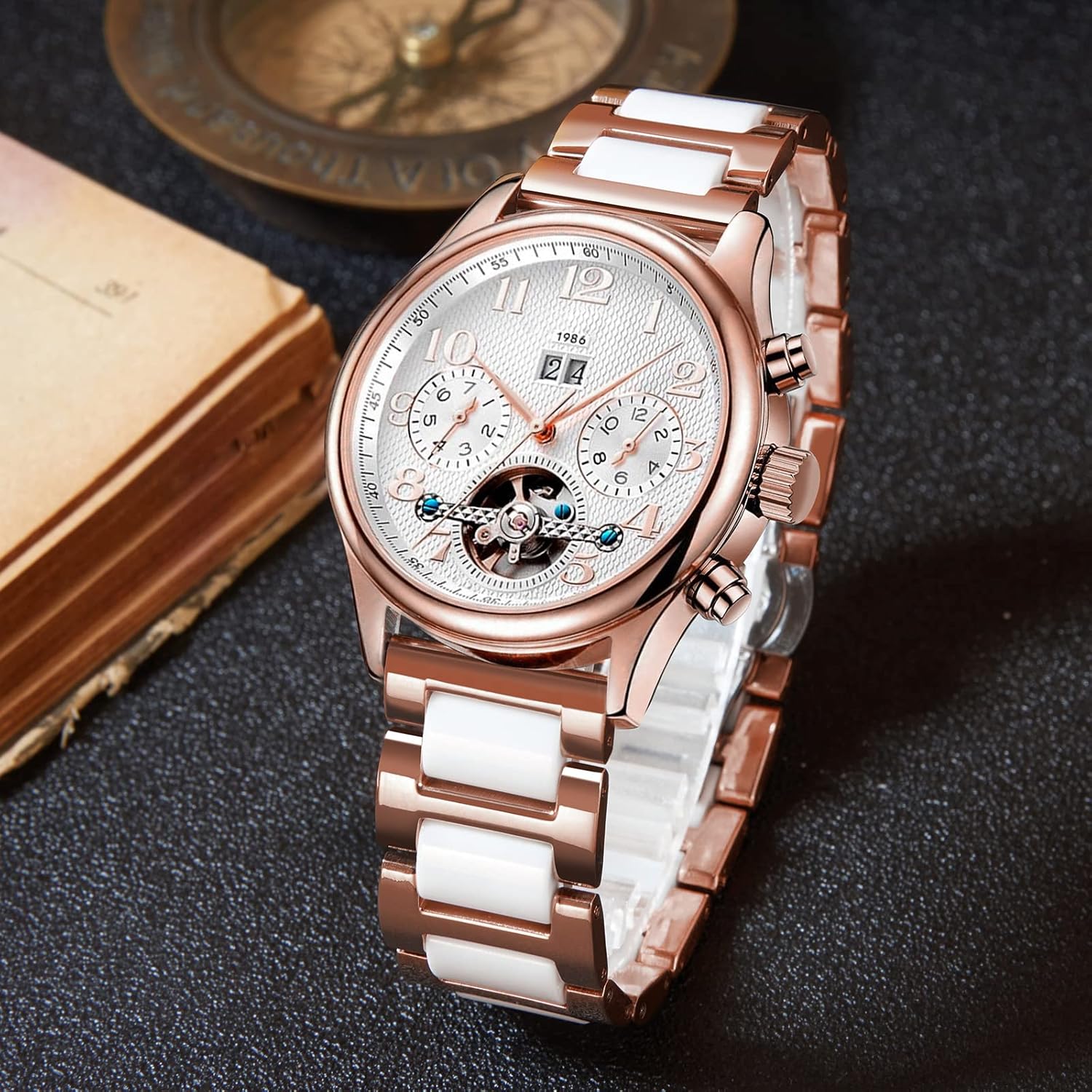 BINLUN Replacement Watch Band Stainless Steel Ceramic Watch Bracelet Polished Strap 12mm/14mm/16mm/18mm/20mm/22mm with Butterfly Buckle 6 Colors - Image 6