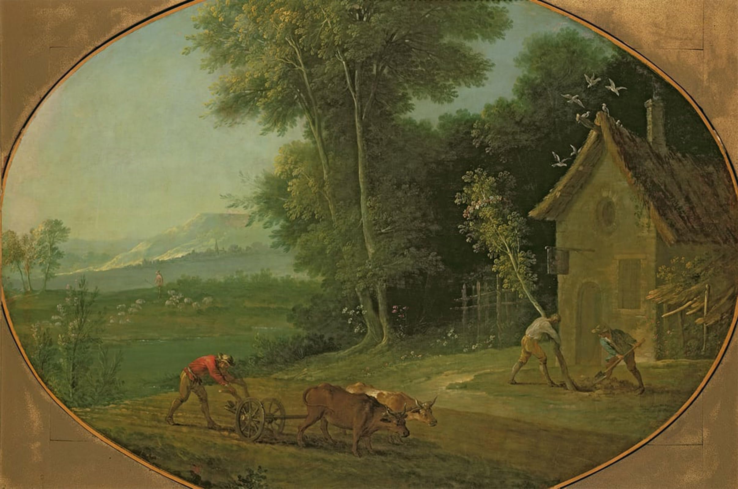 POSTERIIk Vintage Classic Picture Landscape Artwork Spring Landscape by Jean Baptiste Oudry Portrait Canvas Painting for Office Home Decor 60x90cm