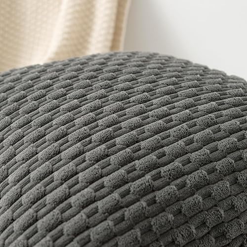 Vista 560 de Kevin Textile - Juego de 2 fundas decorativas cuadradas para cojines, de pana suave y con moderno estilo campestre bohemio a rayas para decorar Óxido