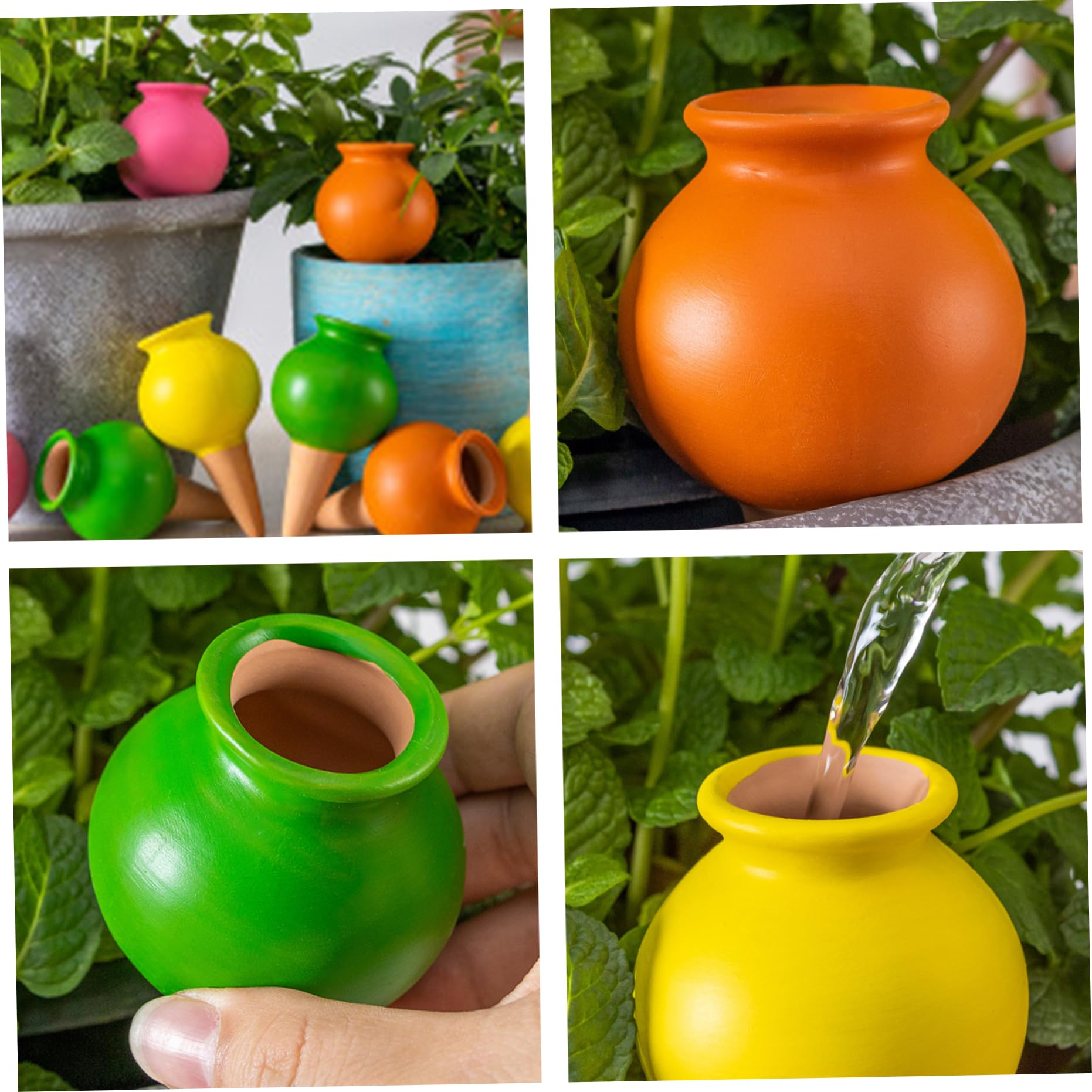 Les Globes d'arrosage des Plantes 4pcs en Terre Cuite arroser Les Pointes 2 à 3 Jours d'arrosage Auto-arrosage des bulbes de Plante Automatique.