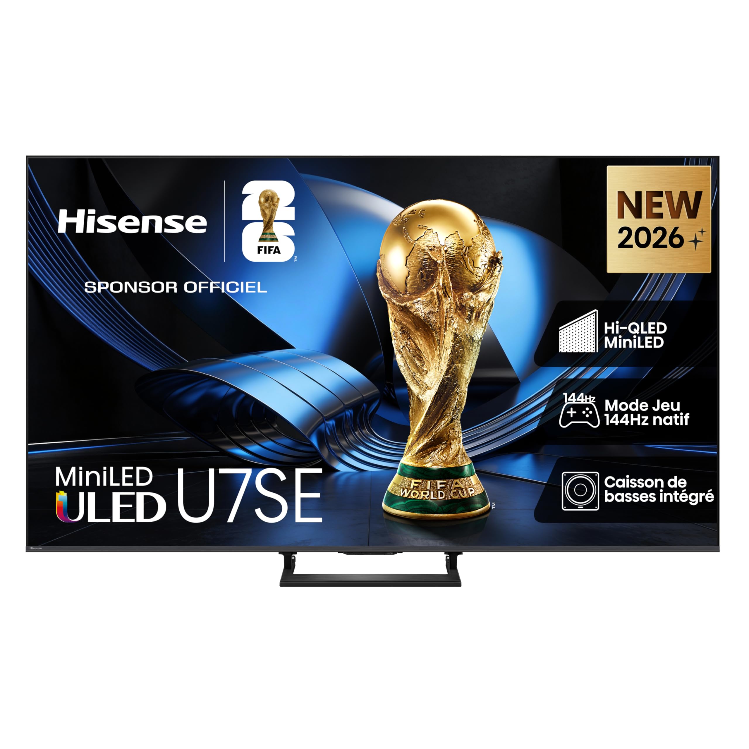 Hisense 65U7SE TV Mini LED 4K 65 Zoll (164 cm), Modell 2026, QLED, 144Hz, 1400 Nits, 260 Zonen, Slim Metal Design, 2.1 Subwoofer, VRR FreeSync Premium Pro