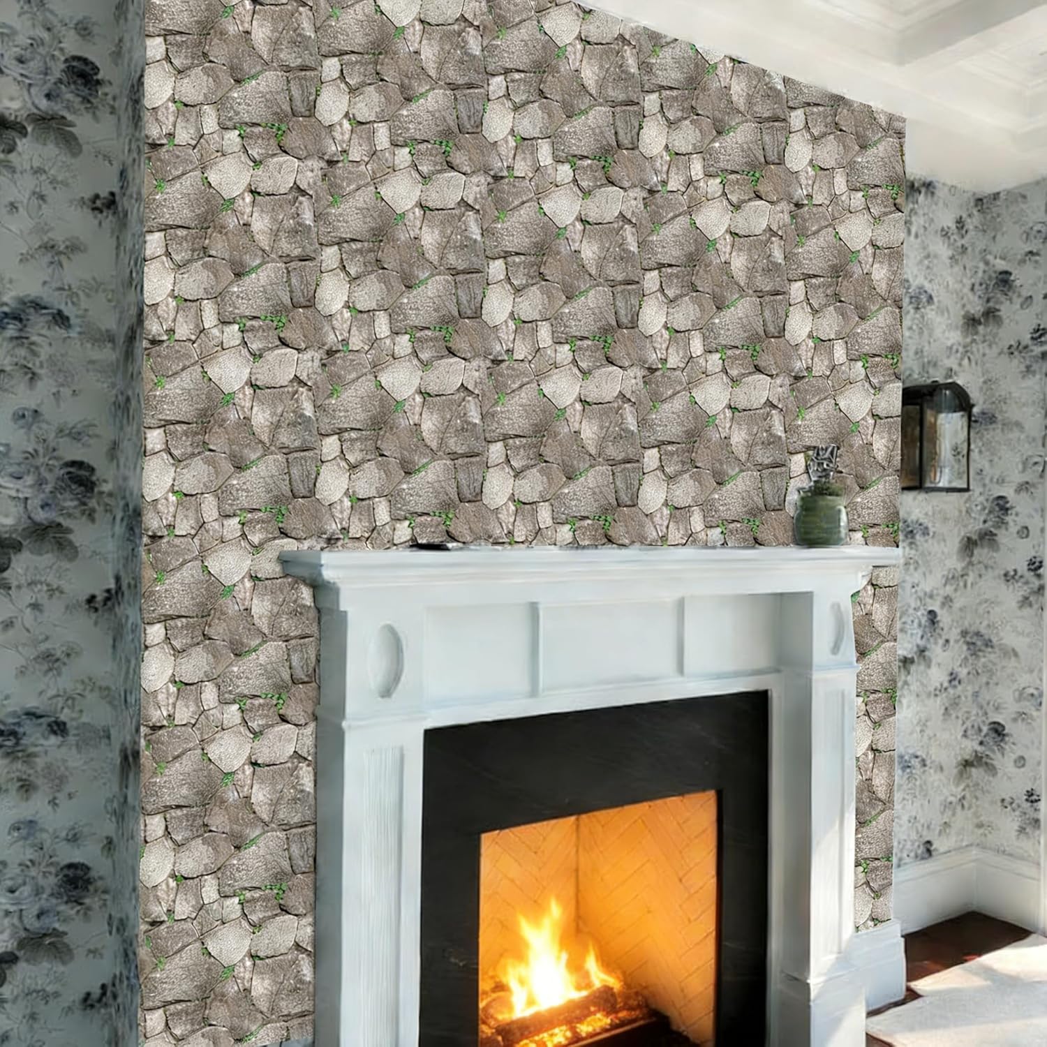 3D Panels Peel and Stick,Simulated Stone Wall,PVC Waterproof Self Adhesive Decorative for Interior Wall Decor,Living Room,TV Background,Study Room 10 Pcs 11.81x11.81 Inches.