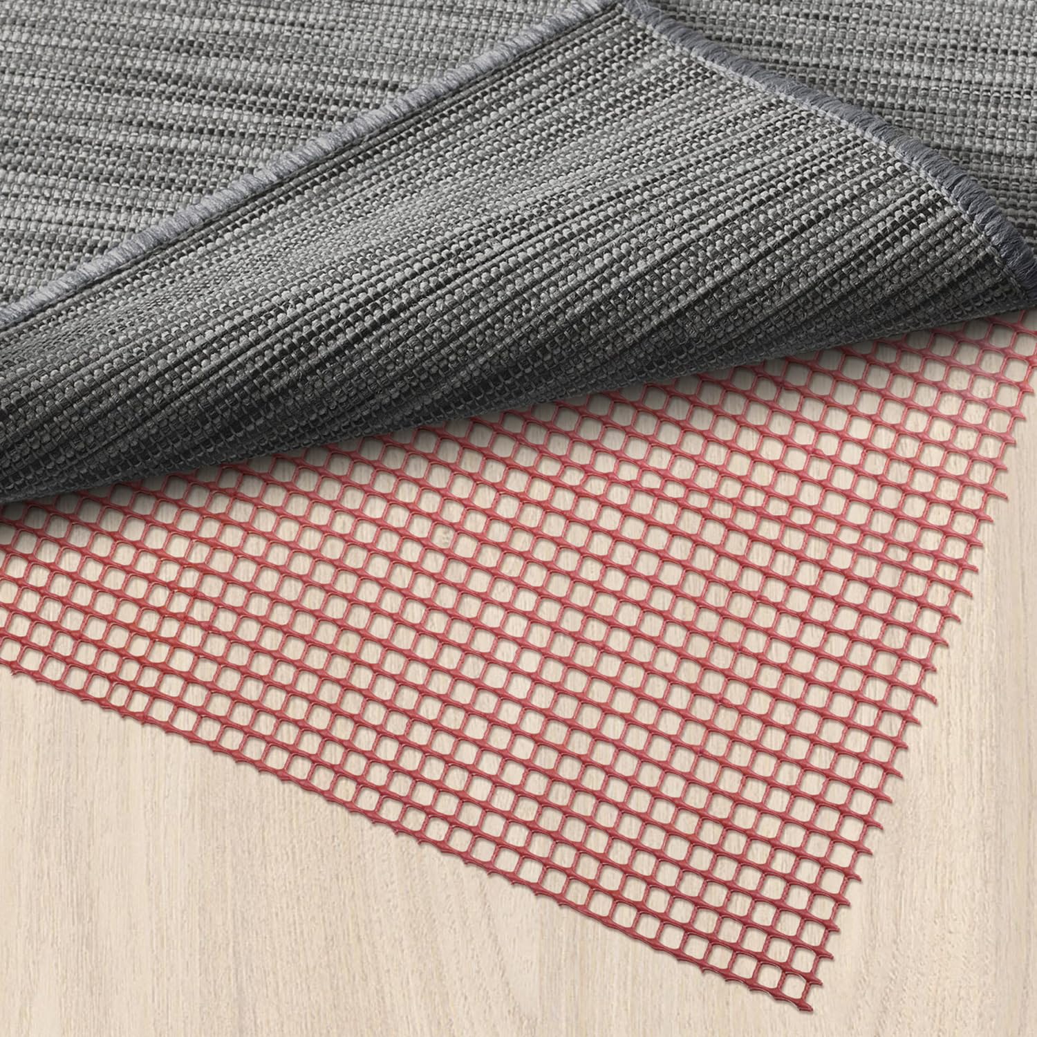 Rug Pads, Non Slip Grips Keep Area Rugs in Place,No Residue, Thick, Safe Pads for Hard Floors Under Carpet Mat Cushion and Hardwood Floor Protection(5x7 FT)