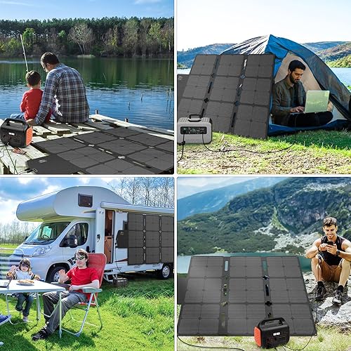 Miniatura 7 de Panel solar plegable de 120 W con conector MC-4, panel solar portátil para camping, cargador de panel solar plegable para estación de energía