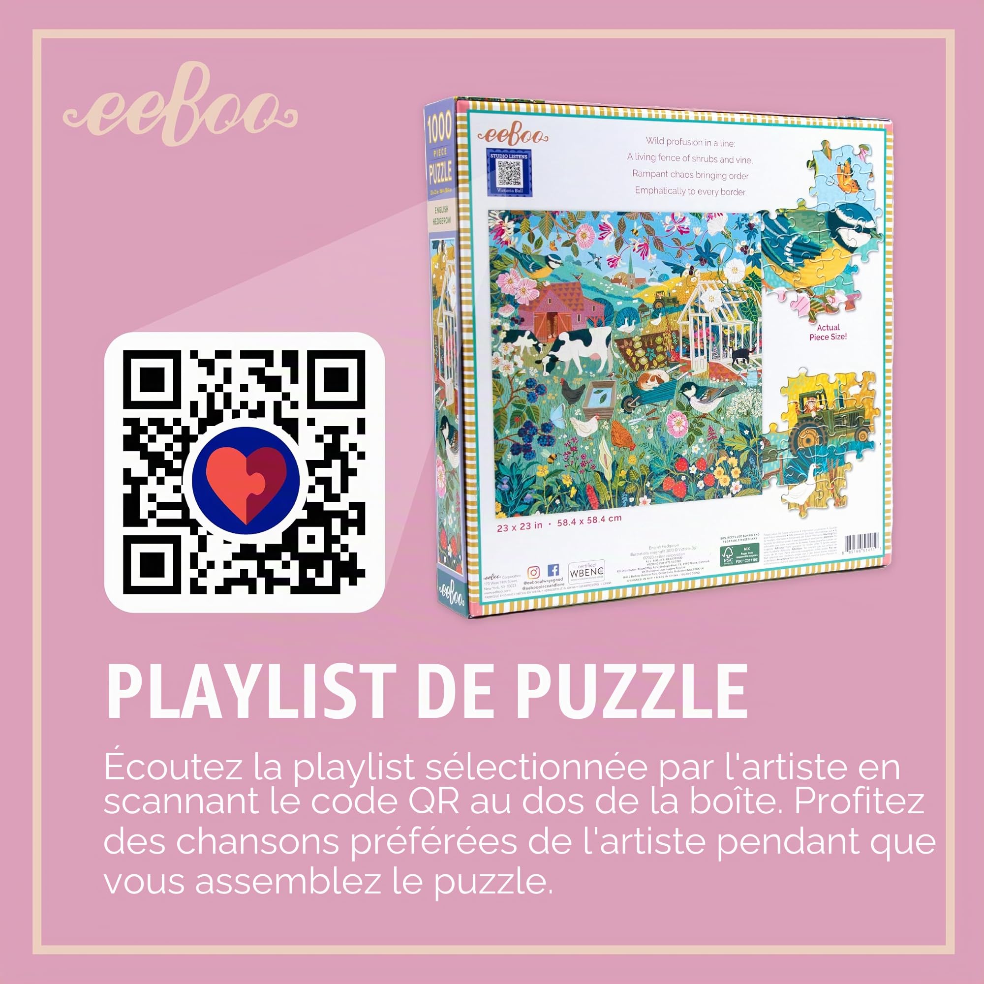 eeBoo, 1000 Teile – Das englische Gehäuse recyceltem Karton – hochwertiges Puzzle für Erwachsene – PZTEHG