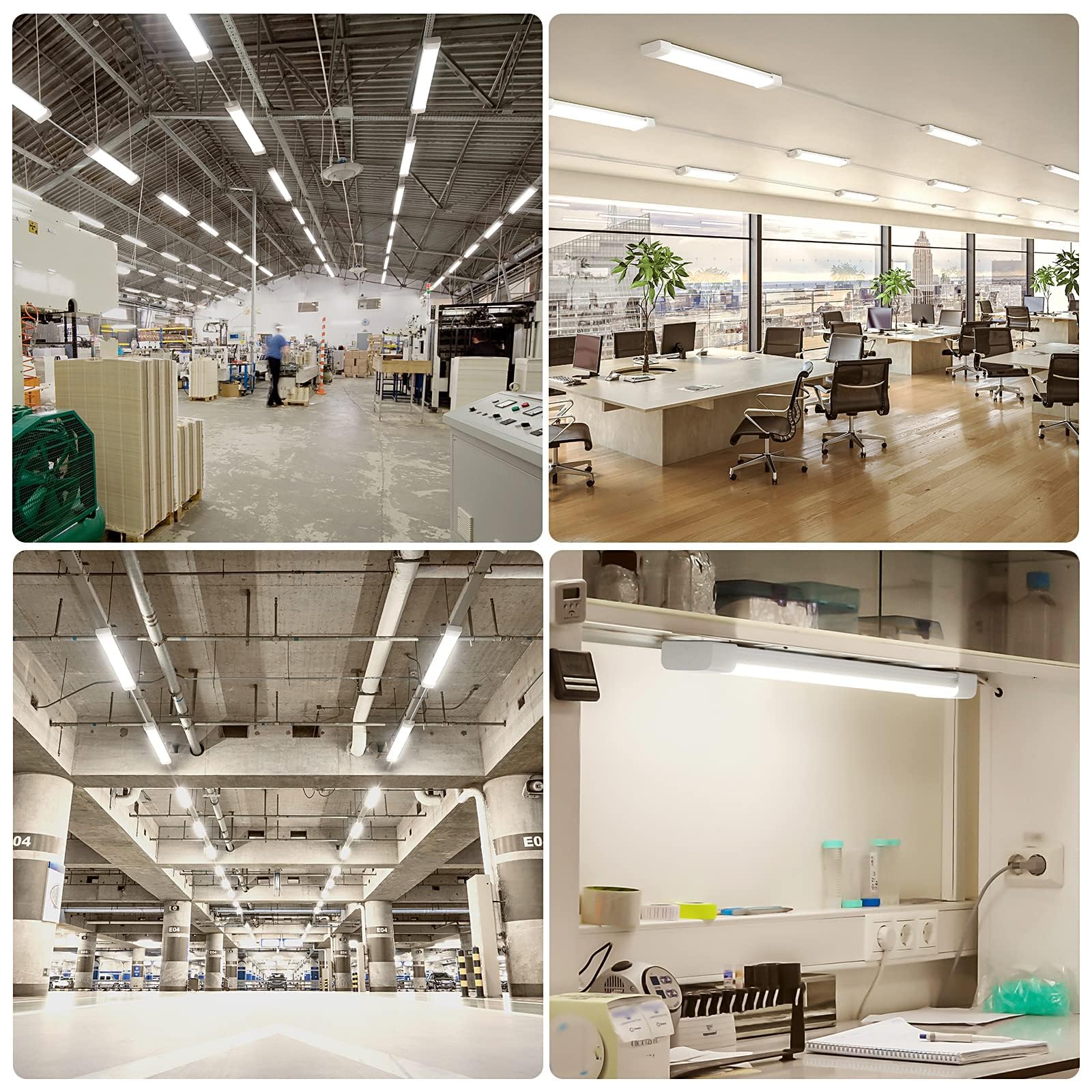 Modlicht LED Feuchtraumleuchte 120CM mit Stecker Plug, 36W 4000k Neutralweiß 4000Lumen Verbindbar Deckenleuchte Feuchtraum Flach, Werkstattlampe Wasserfest IP65 Wannenleuchte für Keller Garage