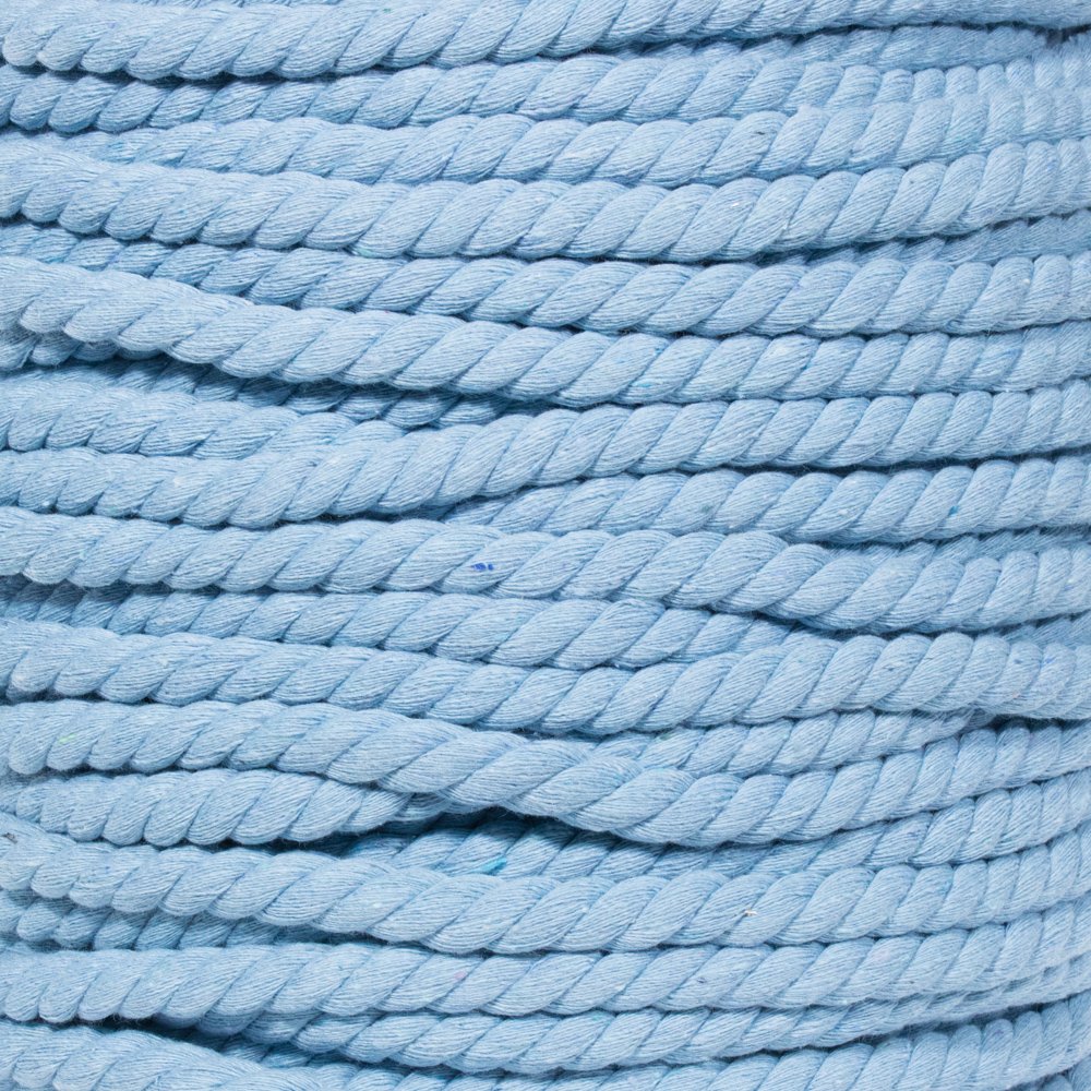 Super Soft 3 Strand Twisted Cotton Rope (Ice, 1/4 Inch x 10 Feet)