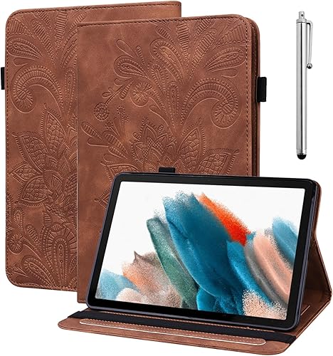 VODEFOX Funda para Kindle Fire HD 10 de 9755 generación de 10.1 pulgadas (201920172015), billetera de cuero PU con flor de encaje en relieve a