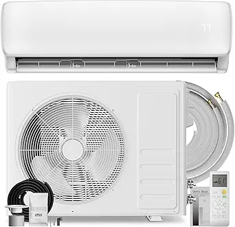 MEPTY 12000BTU Mini Split AC/Heating System, 19 SEER2 Energy Efficient Ductless Inverter with Heat Pump