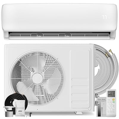 MEPTY 12000BTU Mini Split AC/Heating System, 19 SEER2 Energy Efficient Mini Split Air Conditioner with Heat Pump, Cools Up to 750sq.ft, Ductless Inverter AC Unit with Pre-Charged Condenser