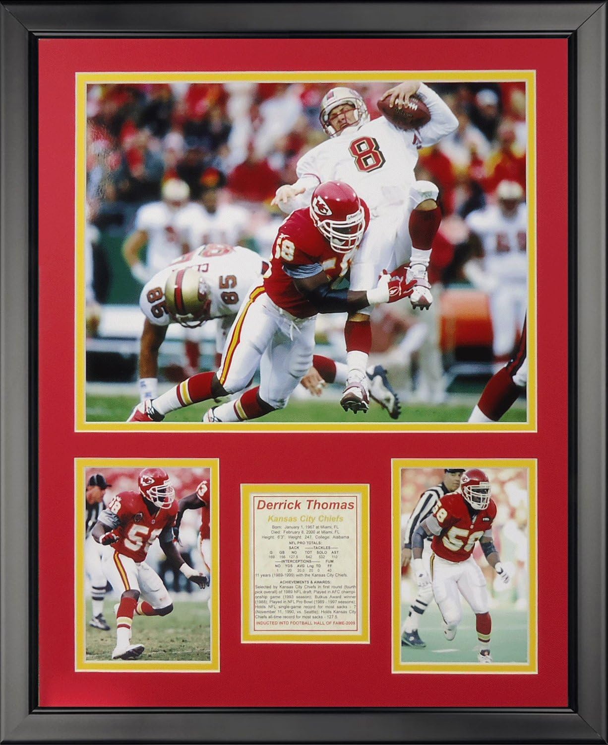 Legends Never Die Derrick Thomas The Tackle Framed Photo Collage, 16" x 20"
