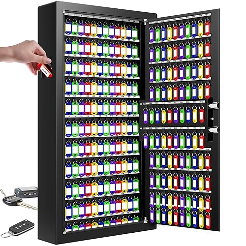 254 Keys Digital Key Lock Box Wall Mount with Code,