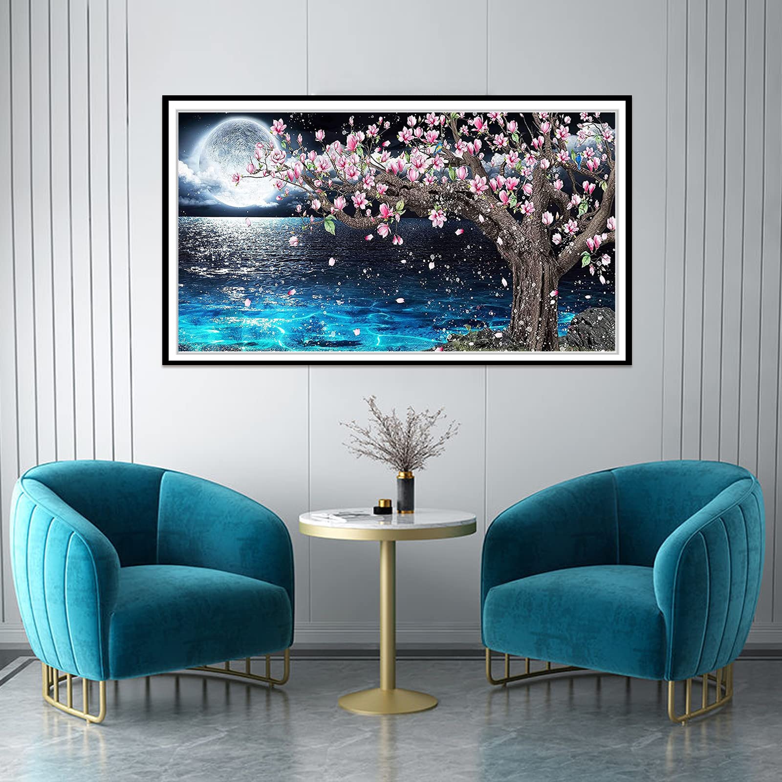 WeJimifa Diamond Painting, immagini fai da te per pittura con diamantini, grande per adulti, paesaggio, spiaggia, per soggiorno, camera da letto, casa, decorazione da parete (40 x 70 cm