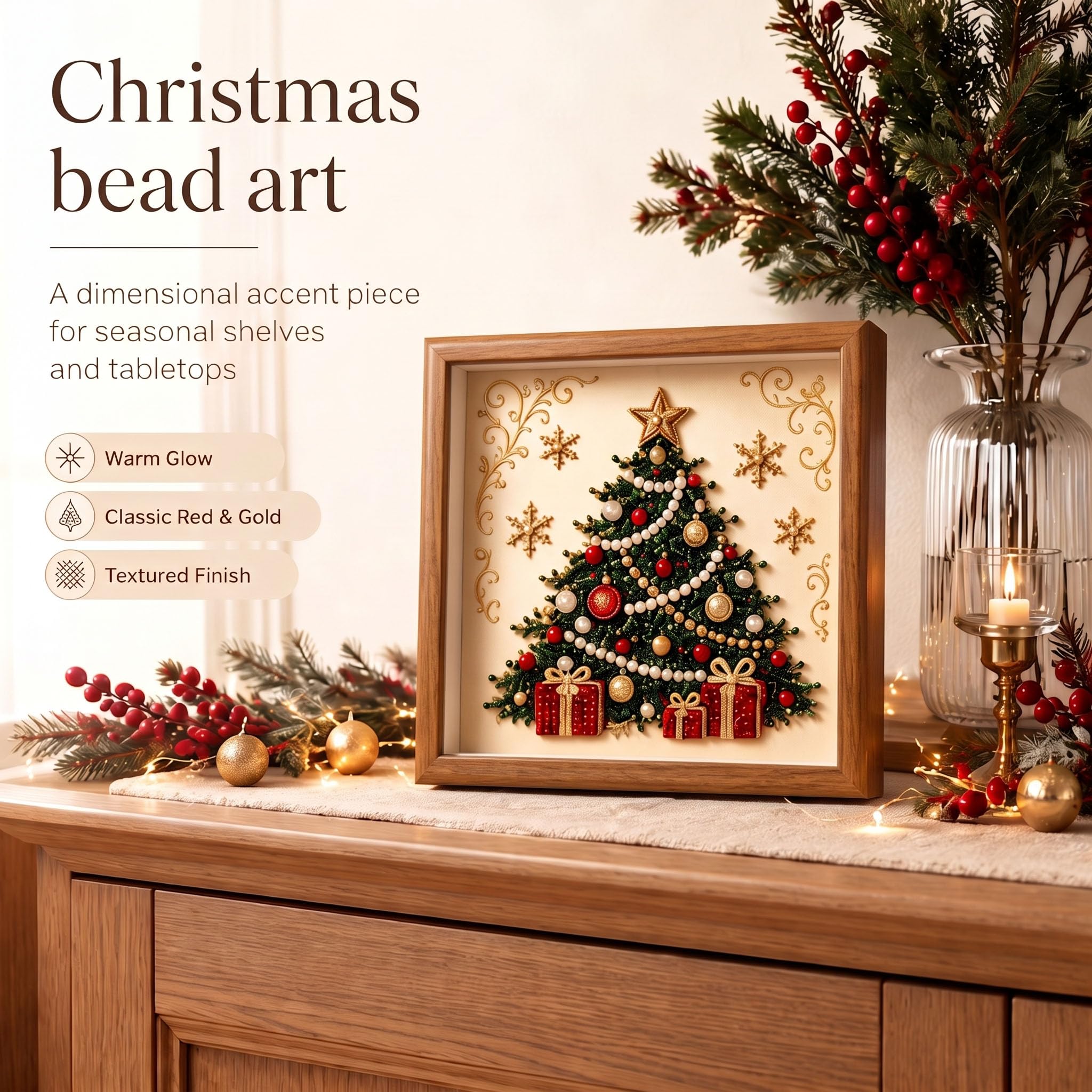 Pearl Diamond Painting Kit - Christmas Wreath Decor -5 Pearl Diamond Painting Kit - Christmas Wreath Decor -5