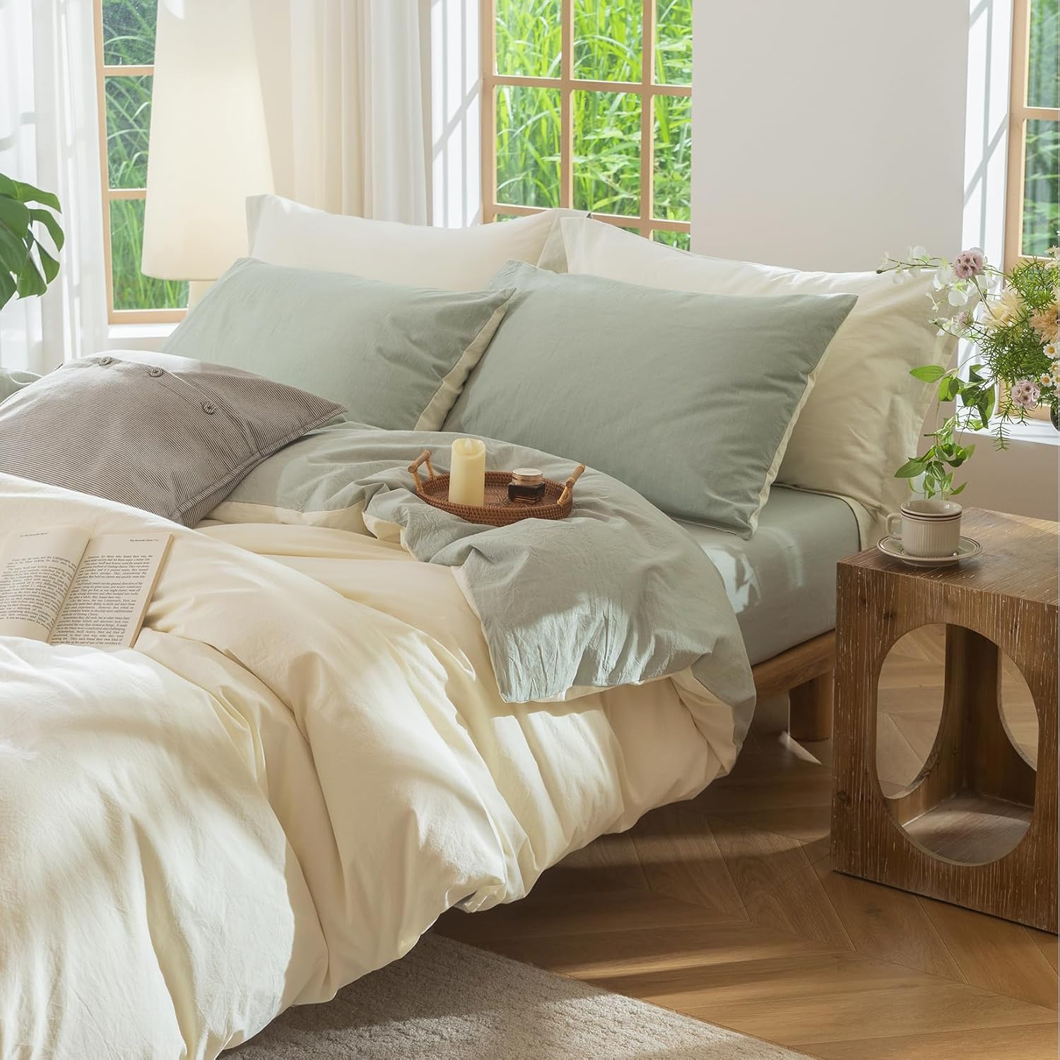 Pale Yellow+sage Green(no Comforter)