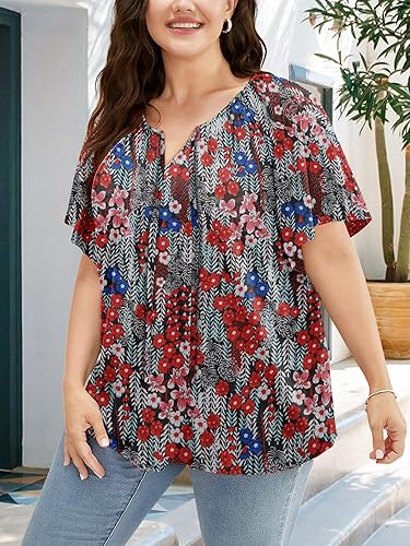 Miniatura 3 de HDLTE Camisetas de talla grande para mujer, con estampado de margaritas, camiseta de diente de león, tallas grandes, tops