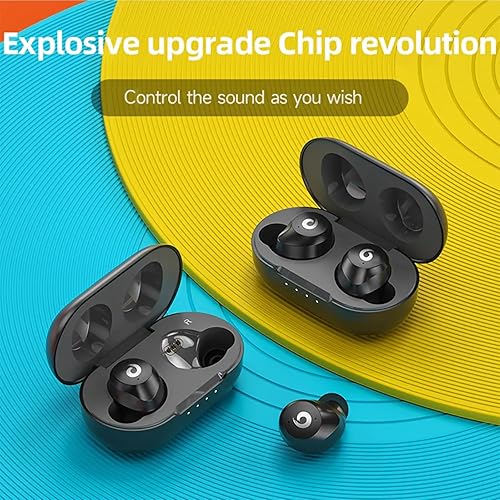 Miniatura 2 de Auriculares inalámbricos V5.1 Bluetooth compatibles con Xiaomi Redmi 9A con estuche de carga extendida para auriculares intrauditivos (V5.1 negro)