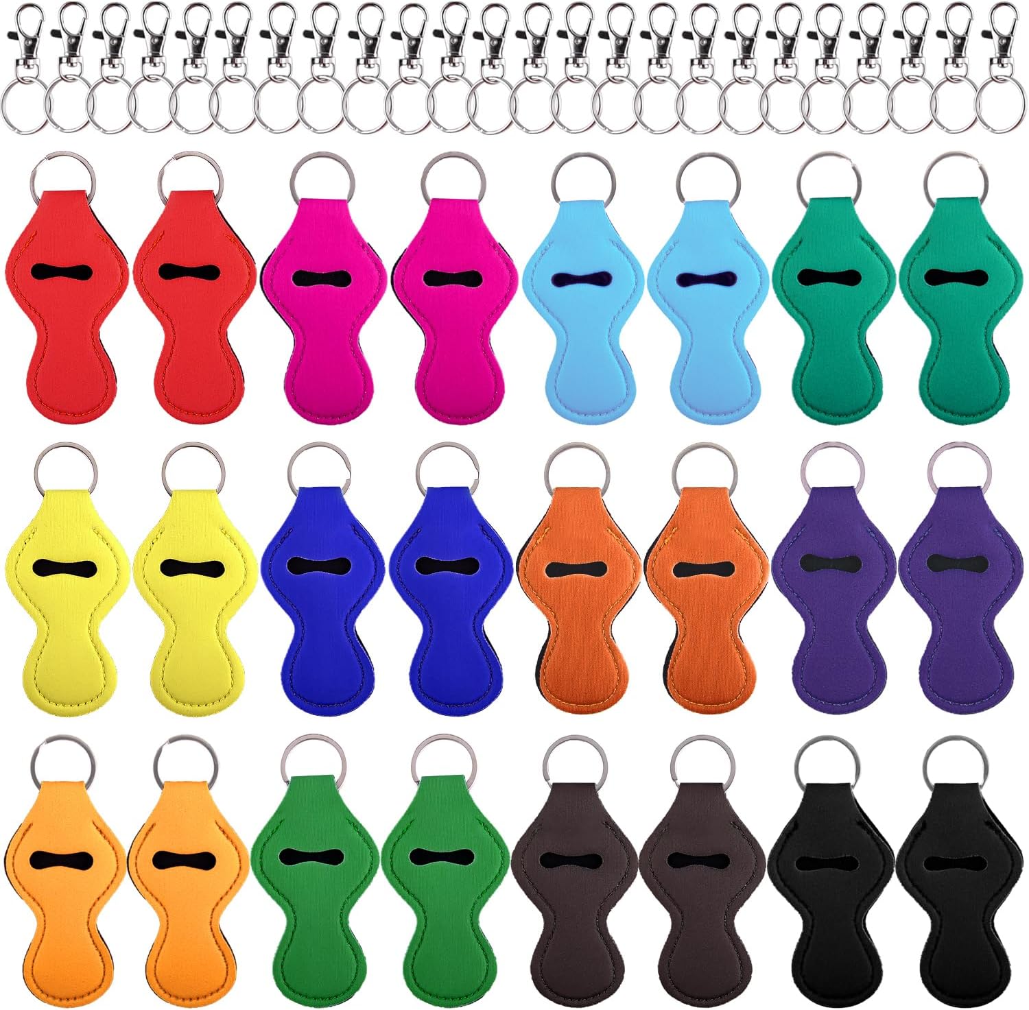 Duufin 24 Pieces Chapstick Holder Keychains Lipstick Holder Keychains