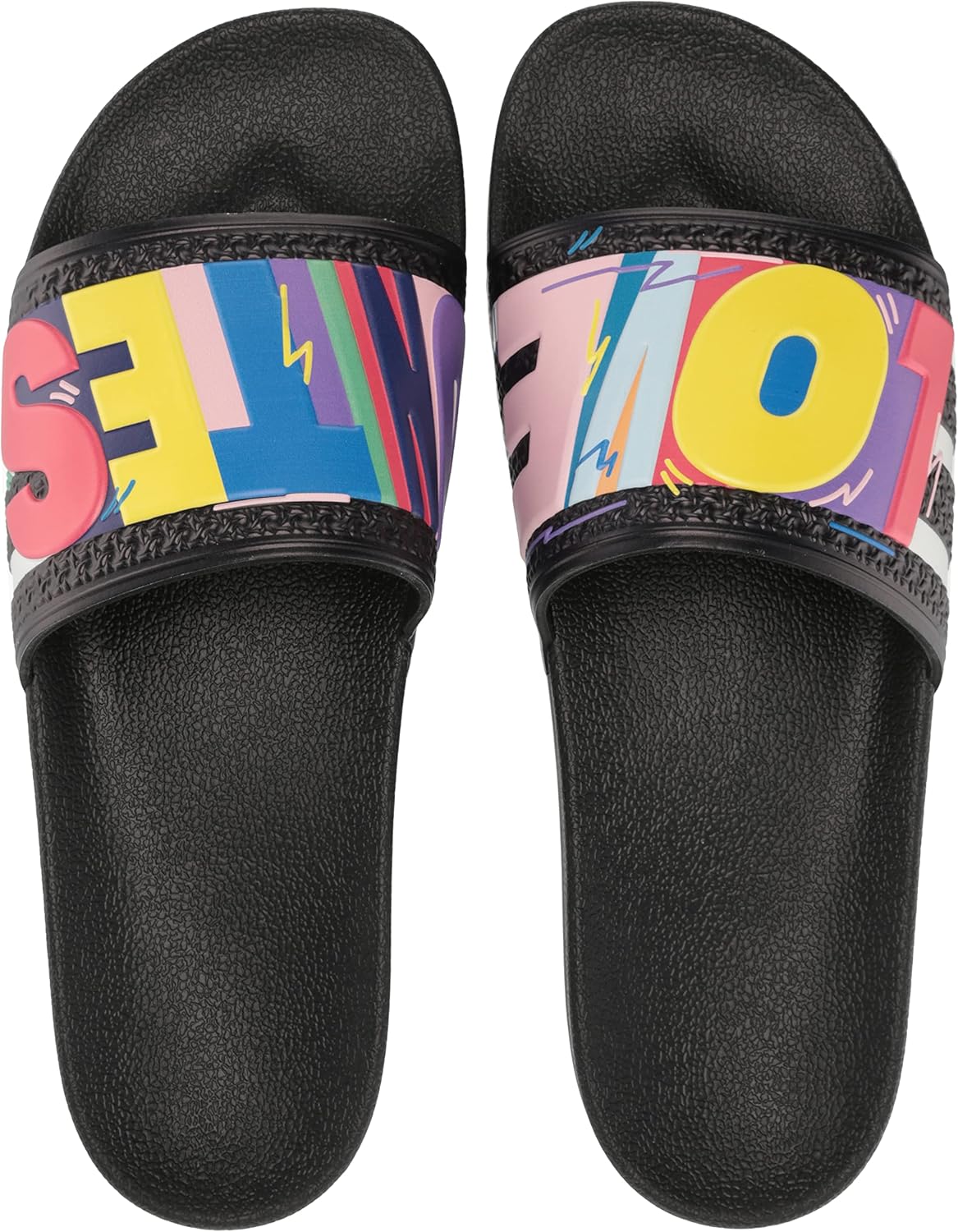 adidas Originals Men's Adilette Slide Sandal, Black/White/Black (Pride), 15