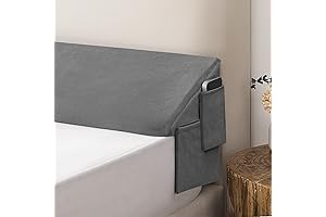 habibee Twin Headboard Pillow, 39"x10"x6", Grey