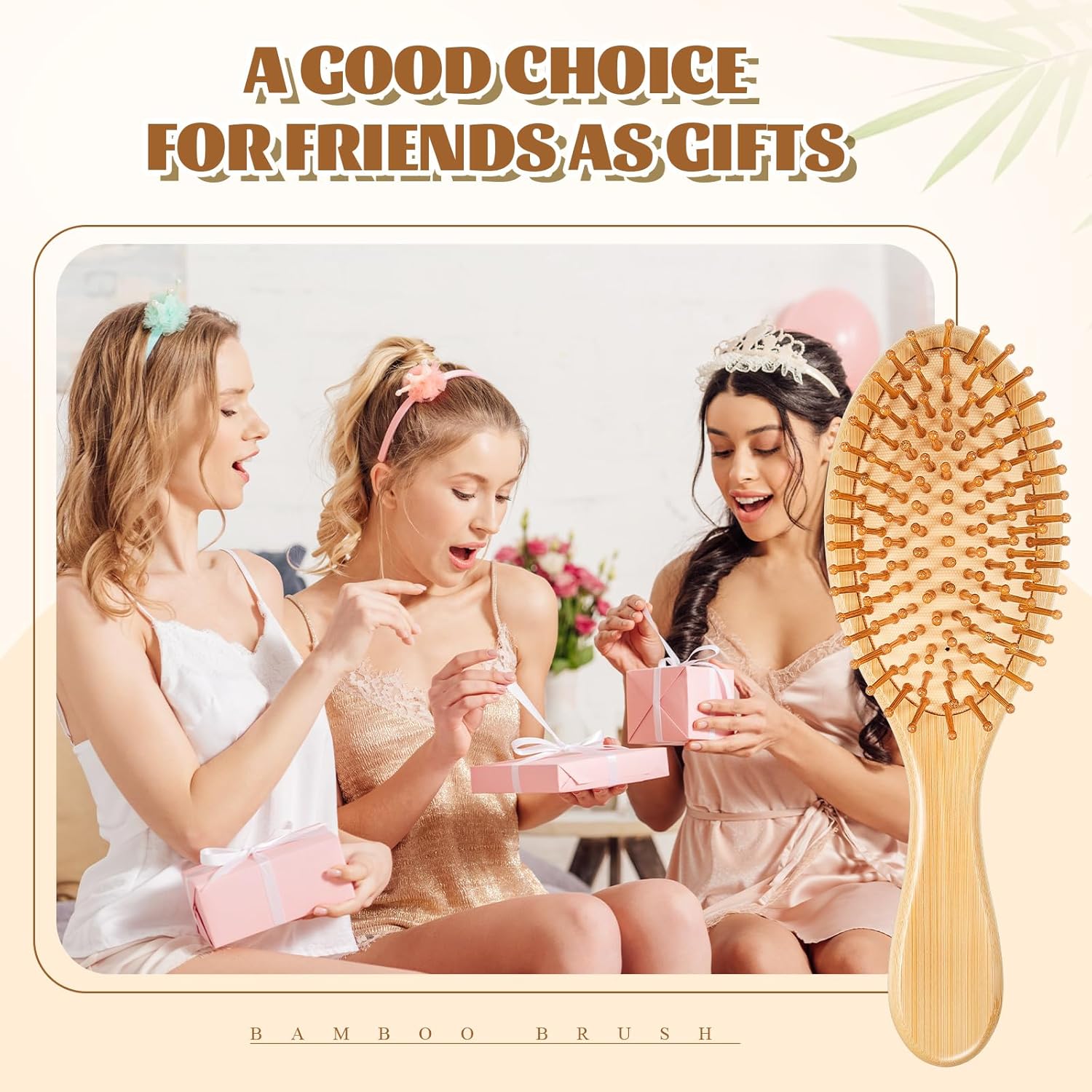 Weysat 12 Pcs Bamboo Hair Brushes Bulk, Wooden Paddle Detangling Brush, Scalp Massage and Anti-Static Hairbrushes, DIY Engraving Gifts for Women, Men, Party and Wedding (Natural)