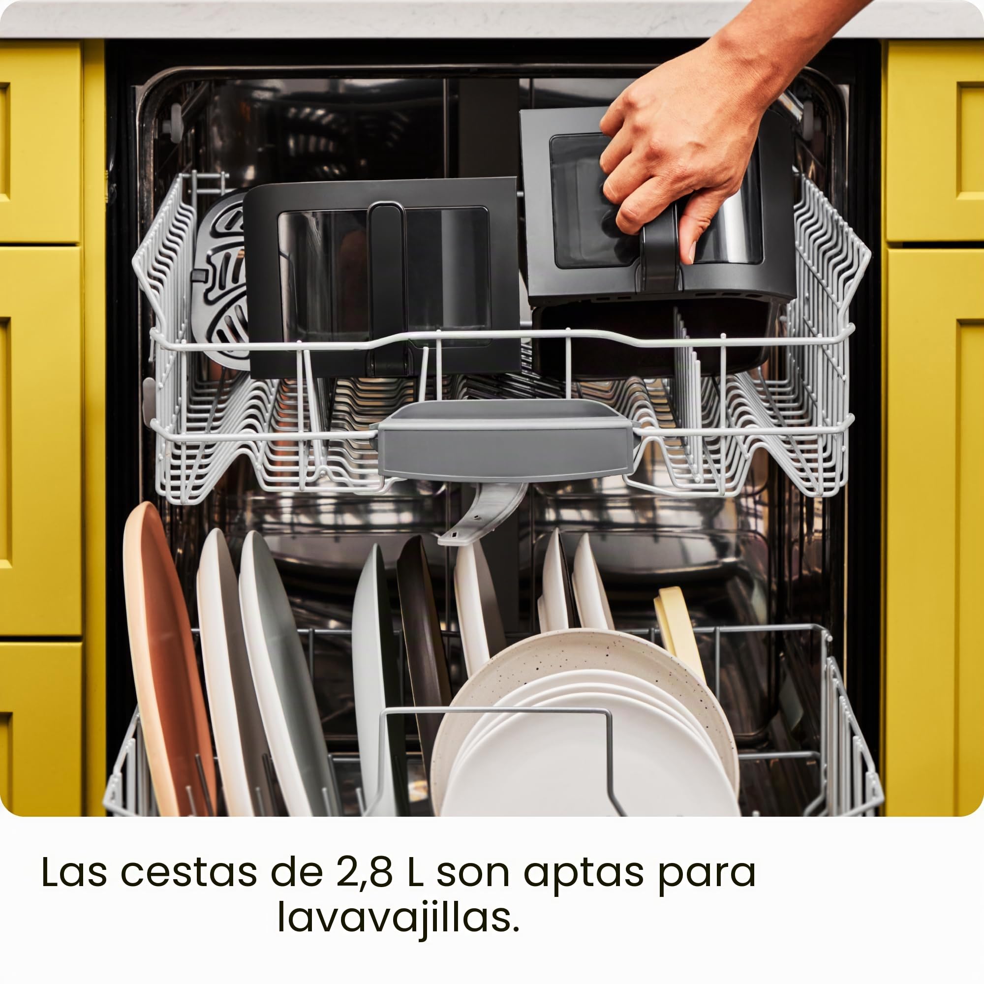CHEFMAN Horno Freidora de Aire de 5,6L con Cestas Duales y Ventanas de Fácil Visualización, Sincronización de Finalización, Hi-Fry, Apagado Automático, Cestas Antiadherentes Apto para Lavavajillas