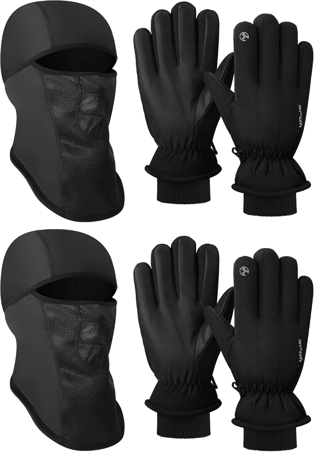 4 Pcs Winter Skiing Accessories Set Balaclava Face Mask and Thermal Touchscreen Ski Gloves, Breathable Fleece Full Face Cover Cold Weather Ski Gear for Men Snowboarding Skiing Cycling 4 Pcs Winter Skiing Accessories Set Balaclava Face Mask and Thermal Touchscreen Ski Gloves, Breathable Fleece Full Face Cover Cold Weather Ski Gear for Men Snowboarding Skiing Cycling