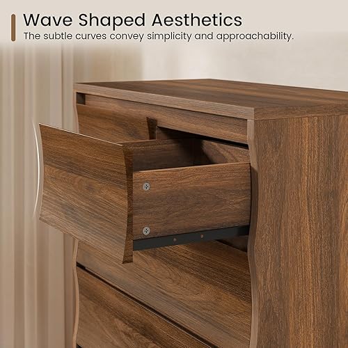 Miniatura 3 de Cómoda alta para dormitorio, cómoda de 52.8 pulgadas de alto con 7 cajones, cómodas de madera y cómodas, organizadores de cajones verticales