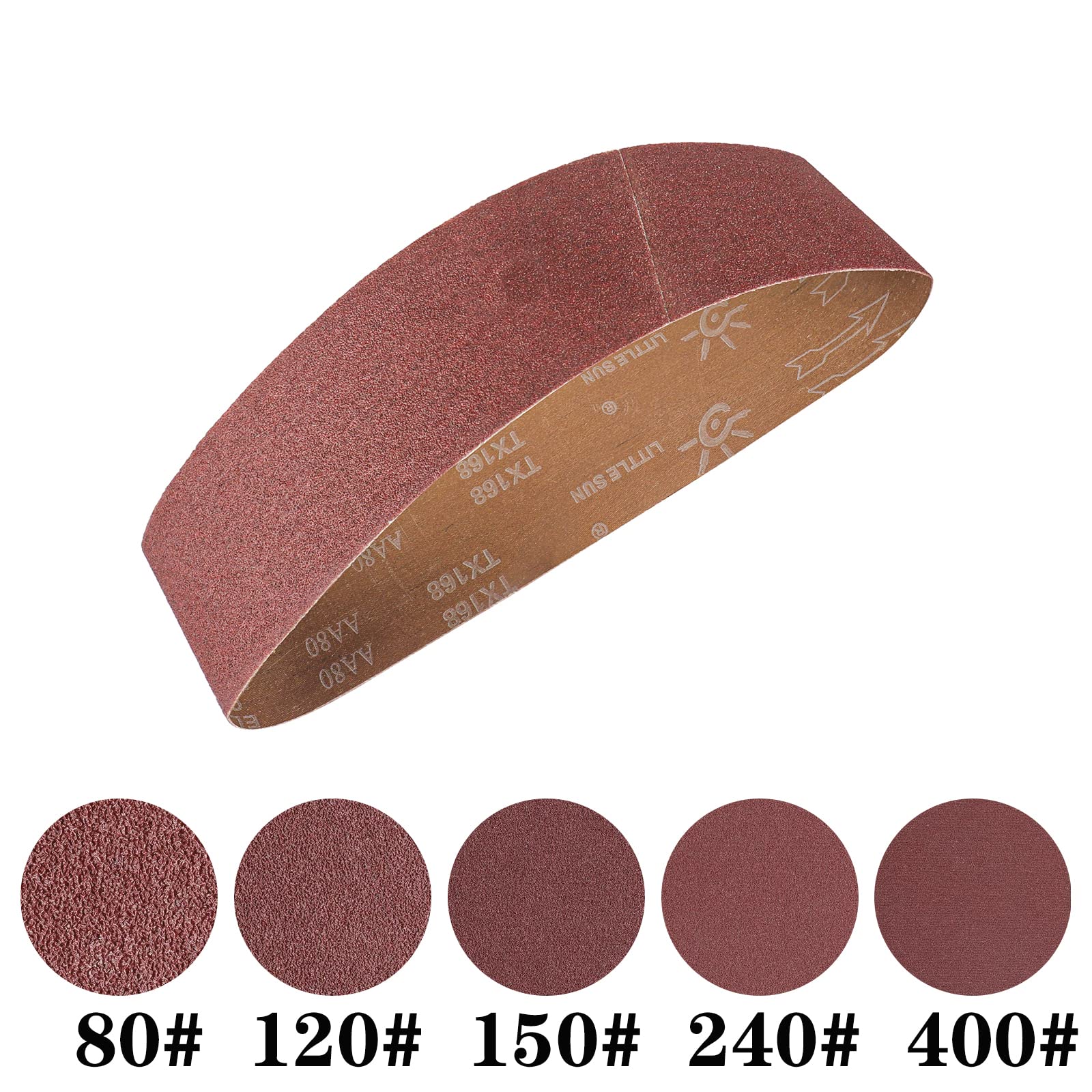 10 cm x 91 cm paski szlifierskie z tlenkiem glinu, 80/120/150/240/400 różne ziarnistości, 15-pak