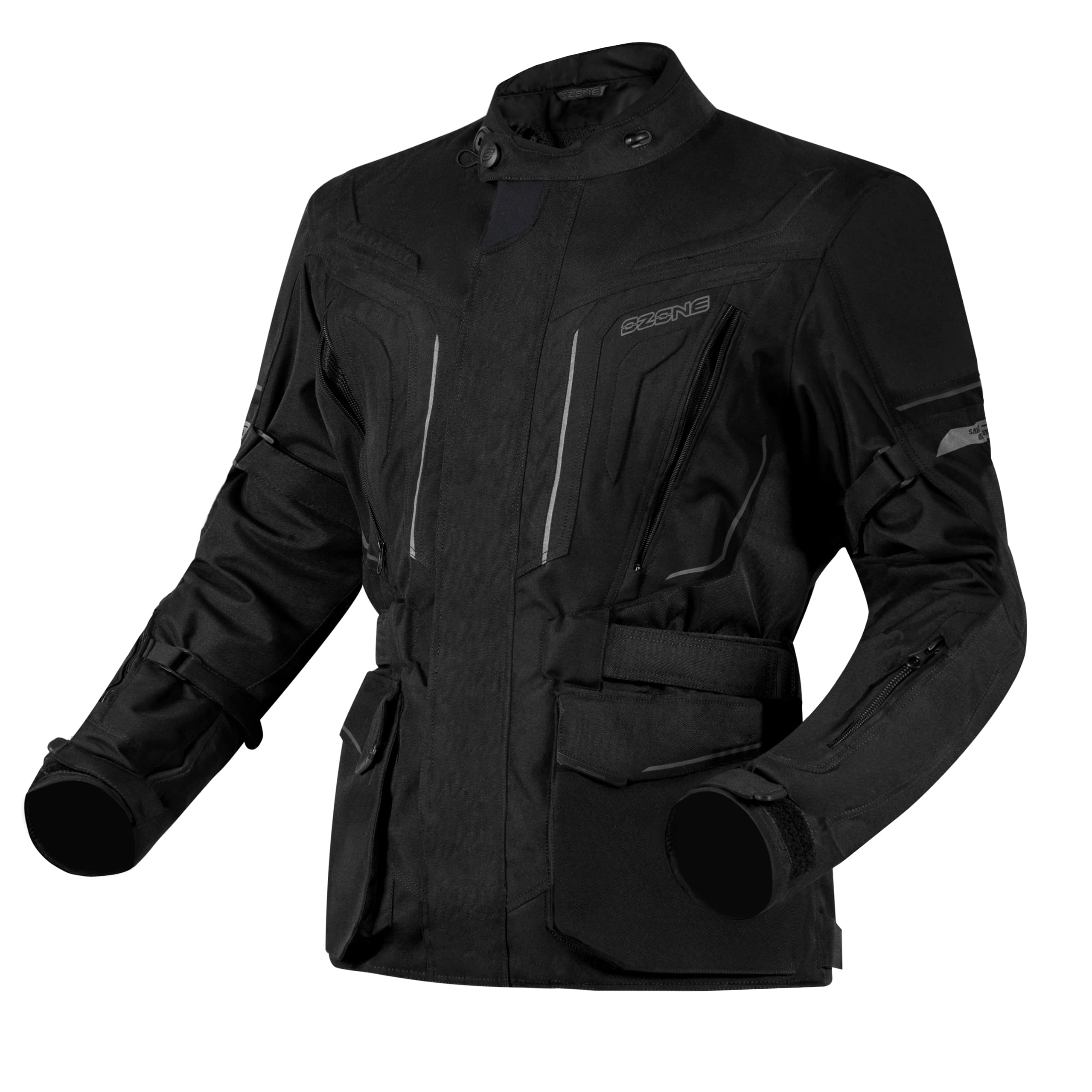OZONE MOTO Sahara Veste de Moto Homme | Textiles | Protections coudes et épaules | Membrane Réissa | 6 Canaux de ventilation | Éléments réfléchissants | Tailles jusqu'au 8XL