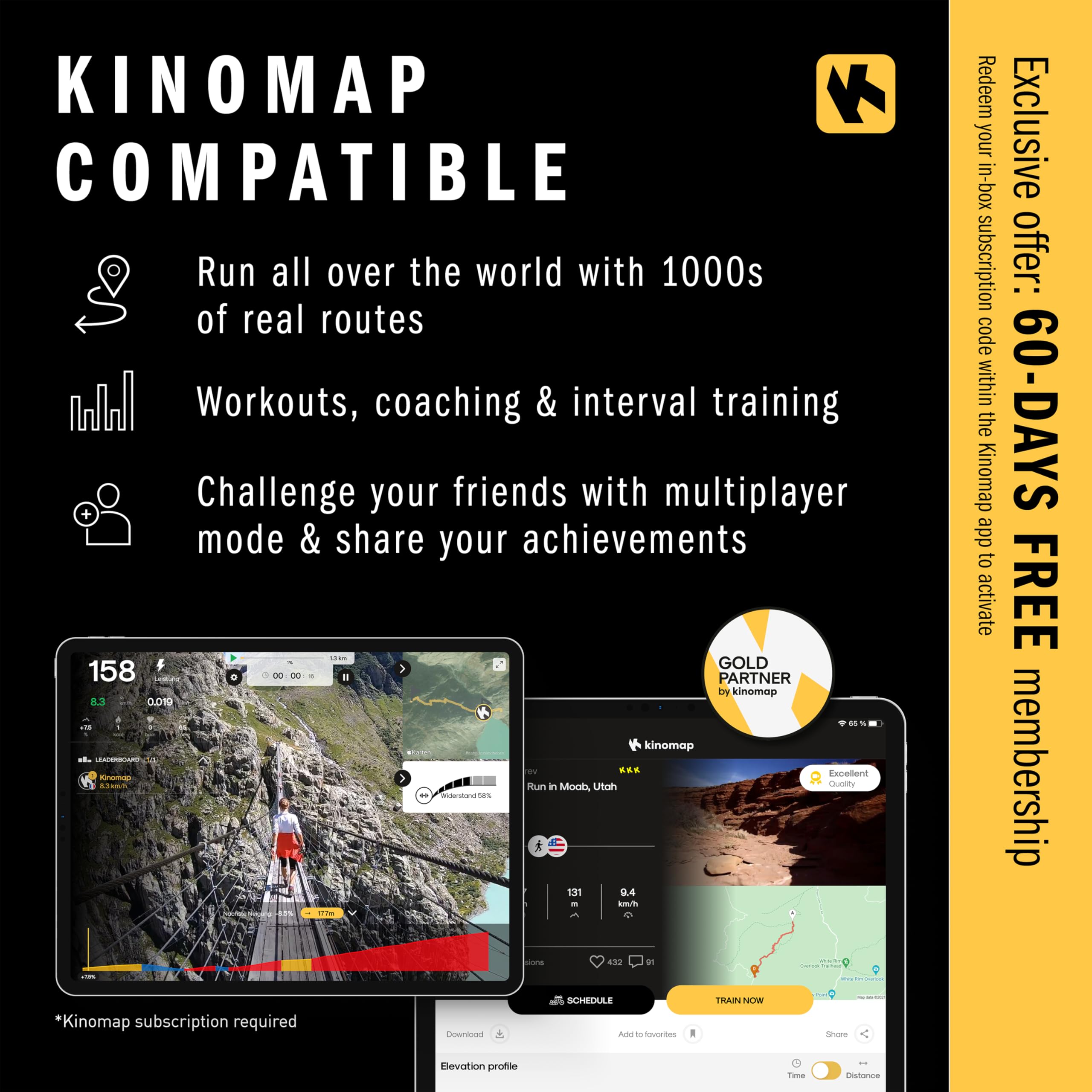 Cinta de Correr Adidas T-24c + Bluetooth - Kinomap y Zwift - Volante inercia 18kg - LED