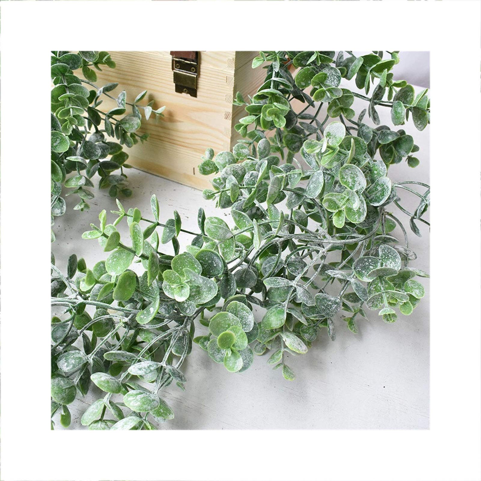 Vigne Artificielle en rotin PVC Faux Eucalyptus Leafs Ivy Plantes suspendues pour la décoration de Mariage de Jardin (Size : 180cm)