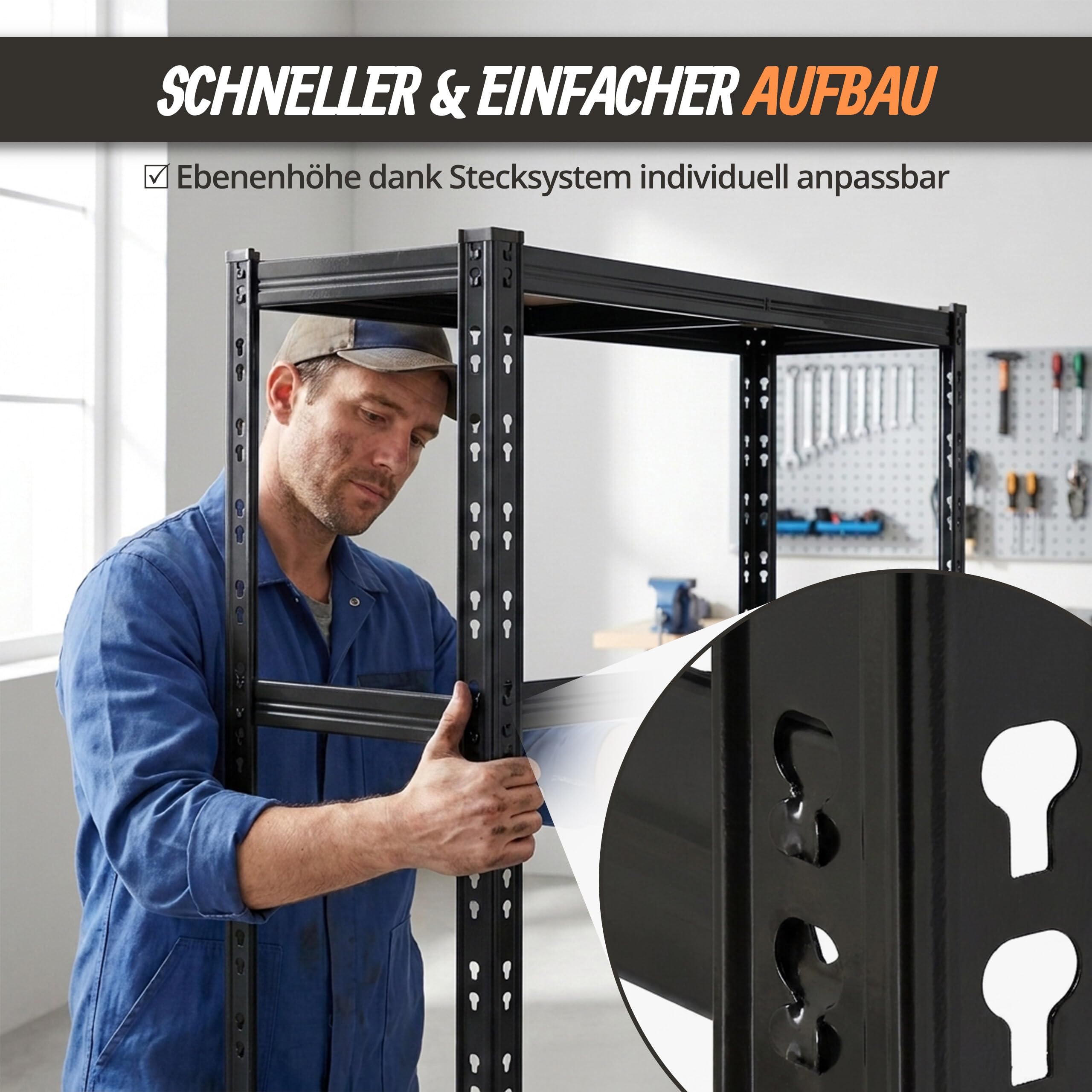 Relaxdays Reifenregal für 12 Reifen, HxBxT 210 x 120 x 40 cm, 750 kg, Stahl, Stecksystem, Reifenlager Werkstatt, schwarz